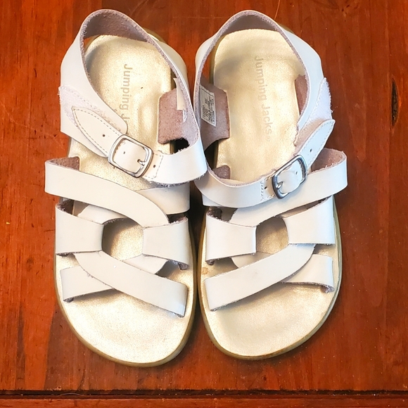 Girls White Velcro Sandals Sz 13.5 - Picture 1 of 5